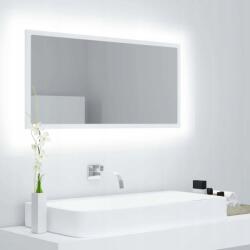 vidaXL Fürdőszobai tükör LED-del, fehér, 90x8, 5x37 cm, akril (804932)
