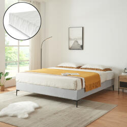 PremiumXL En. Casa Franciaágy Lilla Matraccal textil 160x200 cm világosszürke