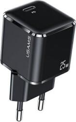 USAMS T42 Hálózati Töltő Type-C Aljzat 25w, Pd Gyorstöltő, Fekete (CC140TC01) (CC140TC01)