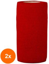 Prima Set 2 x Bandaj Coeziv Autoadeziv, 10 cm x 4.5 m, Rosu, Prima, 1 Rola (TEV-2xVTR-0161-100-ROS)