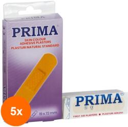 Prima Set 5 x 20 Plasturi Medicali Standard, 19 mm x 72 mm, Culoarea Pielii, Prima (TEV-5xVTR-0195-20)