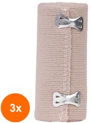 Vetro Design Set 3 x Bandaj Elastic Compresiv, 10 cm x 4.5 m, cu Cleme Metalice, Alinta Natur (TEV-3xVTR-0160-100)