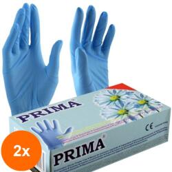 Prima Set 2 x 100 Manusi Examinare din Nitril, Prima, Nepudrate, Albastre, Marimea L (TEV-2xVTR-0727-L)