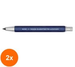 KOH-I-NOOR Set 2 x Creion Mecanic Metalic cu Ascutitoare, 5.6 mm, Albastru, Koh-I-Noor Automatic (HOK-2xKH-K5640-AB-MP2)
