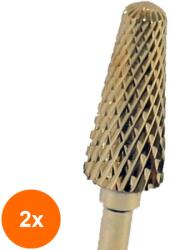 Vetro Design Set 2 x Capete de Freza Unghii Aurita din Carbid, 6 x 14 mm, Forma Conica, Granulatie Medie, pentru Indepartare Gel si Acril (TEV-2xVTR-1711-04-M)
