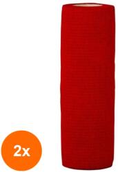 Prima Set 2 x Bandaj Coeziv Autoadeziv, 15 cm x 4.5 m, Rosu, Prima, 1 Rola (TEV-2xVTR-0161-150-ROS)