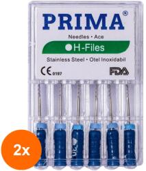 Prima Set 2 x 6 Ace Endodontice Headstrom H-Files, Marimea 30 Albastre, 25 mm, pentru Canal Radicular, Prima (TEV-2xVTR-0981-30-ABS)