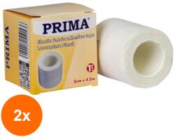 Prima Set 2 x Leucoplast Banda, Panza cu Rivanol, 5 cm x 4.5 m, Alb, Hipoalergenic, Medical, pentru Pansarea Ranilor, Prima (TEV-2xVTR-0215)