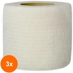 Prima Set 3 x Bandaj Coeziv Autoadeziv, 5.0 cm x 4.5 m, Alb, Prima, 1 Rola (TEV-3xVTR-0161-050-ALB)