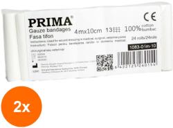 Prima Set 2 x Fasa din Tifon, in Banderola de Hartie, 4 m x 10 cm, 24 Role, Prima (TEV-2xVTR-1083-04mx10-24)