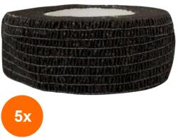 Prima Set 5 x Bandaj Coeziv Autoadeziv, 2.5 cm x 4.5 m, Negru, Prima, 1 Rola (TEV-5xVTR-0161-025-NEG)