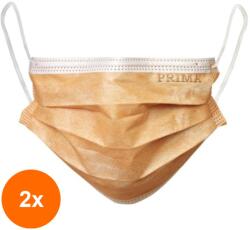 Prima Set 2 x 50 Masti Chirurgicale Medicale, Prima, cu Elastic, Portocalii (TEV-2xVTR-0283-ELS-POR)