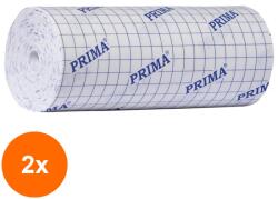 Prima Set 2 x Plasture Elastic Netesut, 20 cm x 10 m, Rola Autodeziva pentru Fixare Pansamente si Protectie Plagi, Prima (TEV-2xVTR-1455-20X10)