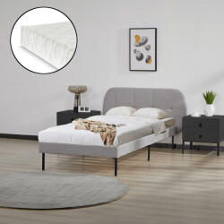 PremiumXL En. Casa Kárpitozott Ágy Porvoo Matraccal textil 90x200 cm szürke