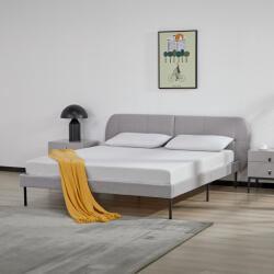 PremiumXL En. Casa Kárpitozott Ágy Porvoo textil 160x200 cm szürke