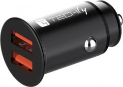 TECHLY IUSB2-CAR5-AA36W mobiltelefon töltő Univerzális Fekete Szivargyújtó Gyorstöltés Automatikus (IUSB2-CAR5-AA36W) (IUSB2-CAR5-AA36W)