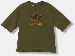 Adidas gyerek pamut póló zöld, nyomott mintás, JZ4078 - zöld 164