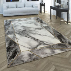3D szegélyes márvány mintás szőnyeg - arany csíkokkal 200x290 cm