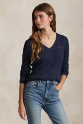 Ralph Lauren pamut pulóver könnyű, fehér, 211891641 - sötétkék XS