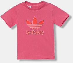 Adidas gyerek pamut póló rózsaszín, nyomott mintás, JX9004 - rózsaszín 62