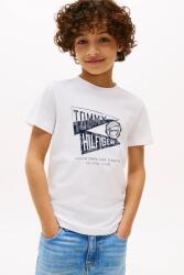 Tommy Hilfiger gyerek pamut póló fehér, nyomott mintás, KB0KB09719 - fehér 86