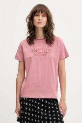 Tommy Jeans pamut póló rózsaszín, DW0DW21388 - rózsaszín S