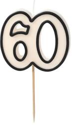 PartyDeco Születésnapi gyertya 60 - Fekete-fehér