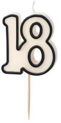 PartyDeco Születésnapi gyertya 18 - Fekete-fehér