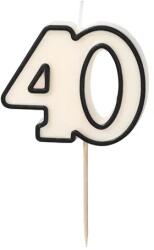 PartyDeco Születésnapi gyertya 40 - Fekete-fehér