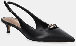 Guess bőr flip-flop JESSAH fekete, alacsony talpú, nyitott sarokkal, FLTJES LEA05 - fekete Női 40