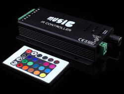 OPTONICA ZENÉRE MŰKÖDŐ RGB vezérlő 12V/216W, IR vezérlő 1év gar (6312)