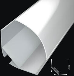 LED Profiles Extra nagy Sarkos aluminium profil, íves opál burkolattal LED szalaghoz CORNER 4 LP204-MLK (8297)