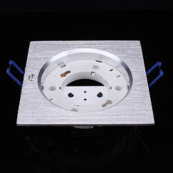 Kanlux Süllyeszthető, szálcsiszolt allumínium szögletes GX53 foglalat kötődobozzal, 1 év garanciával (23783)