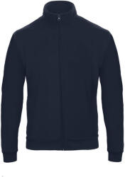 B&C Collection galléros férfi pulóver, elején végig cipzárral O49, Navy-M (BO490407)