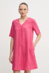 Benetton vászon ruha rózsaszín, mini, oversize, 4AGHDV0B0 - rózsaszín M