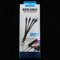 Ledszaki 3in1 utazó töltőkábel, kulcstartóval (JKX37)
