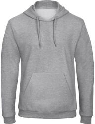 B&C Collection férfi kapucnis pulóver, színazonos húzózsinórral O47, Heather Grey-M (BO471507)