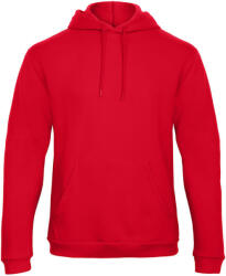 B&C Collection férfi kapucnis pulóver, színazonos húzózsinórral O47, Red-4XL (BO470512)