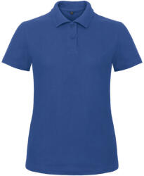 B&C klasszikus fazonú, rövid ujjú Női galléros póló, O07, Royal Blue-XS (BO070713)