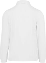 B&C Collection hosszú ujjú előzsugorodott férfi galléros pamut póló O30, White-2XL (BO300110)