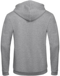 B&C Collection cipzáras kapucnis férfi pulóver O48, Heather Grey-XS (BO481513)