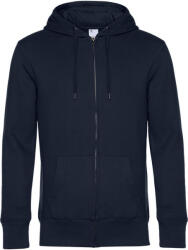 B&C Collection cipzáros kapucnis férfi pulóver kétoldali zsebekkel O86, Night Navy Blue-M (BO863907)