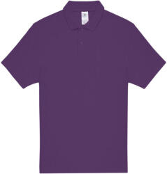 B&C rövid ujjú kétgombos unisex pamut galléros póló O06, Purple-L (BO061308)