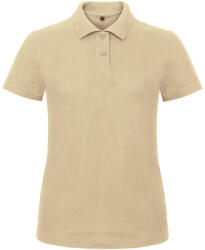 B&C klasszikus fazonú, rövid ujjú Női galléros póló, O07, Sand-2XL (BO073110)