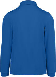 B&C Collection hosszú ujjú előzsugorodott férfi galléros pamut póló O30, Royal Blue-L (BO300708)