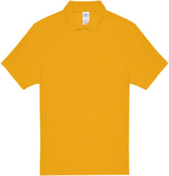 B&C rövid ujjú kétgombos unisex pamut galléros póló O06, Chili Gold-XL (BO062009)