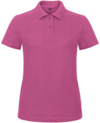 B&C klasszikus fazonú, rövid ujjú Női galléros póló, O07, Fuchsia-3XL (BO072811)