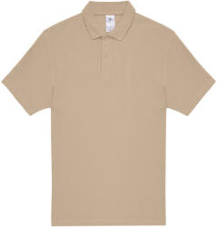 B&C rövid ujjú kétgombos unisex pamut galléros póló O06, Sand-4XL (BO063112)