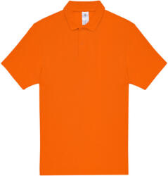 B&C rövid ujjú kétgombos unisex pamut galléros póló O06, Orange-L (BO061008)