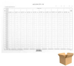  Jelenléti ív - havi, A/3 nyomtatvány - FÉLDOBOZ (RYL_NYOMTAT_JELENLETI_A3_HX)